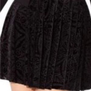 Burned velvet black skater skirt -  limited